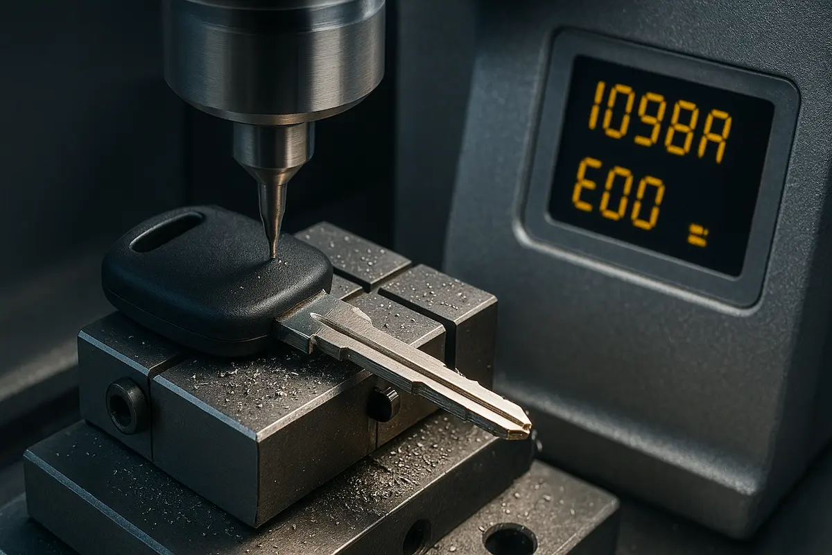 دستگاه تراش کلید CNC اتوماتیک در حال ساخت تیغه سوئیچ خودرو