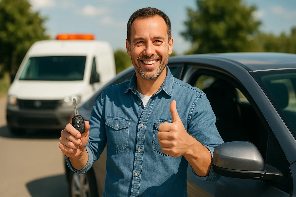 رضایت مشتری از باز شدن درب خودرو توسط تیم سیار جت کلید